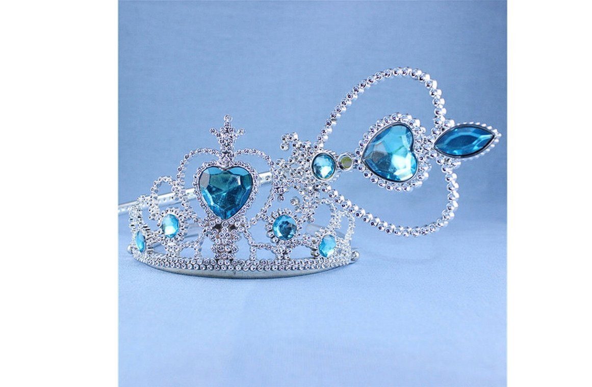 Festivalartikel Kostüm Frozen Elsa 4-in-1-Set Perfektes Geschenk für Die Eiskönigin-Fans!