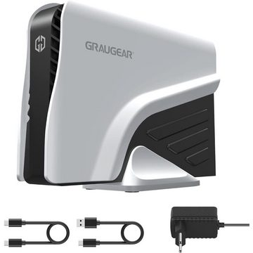 GRAUGEAR Festplatten-Gehäuse G-3501-A-10G, externes USB C Festplatten Gehäuse 3,5" SATA PS5 Design für Gamer