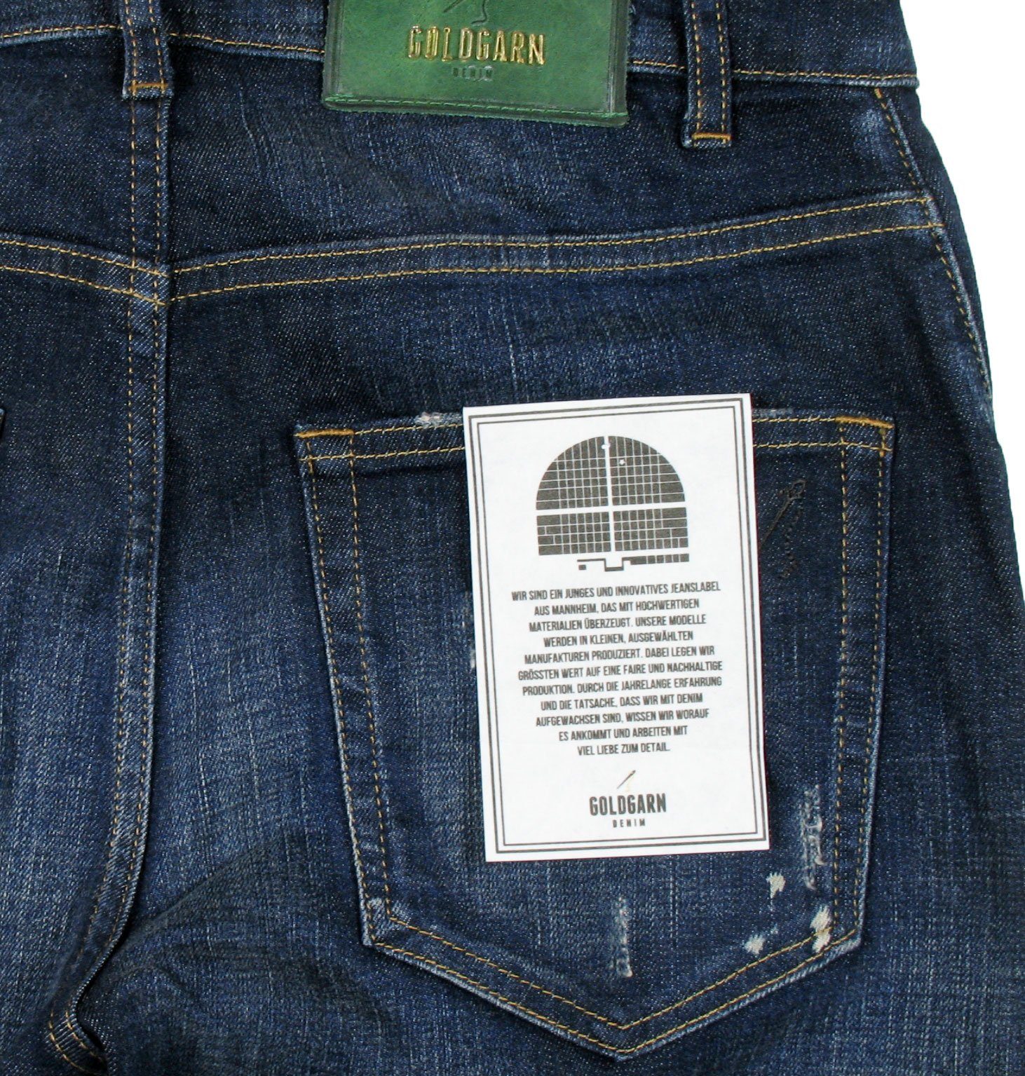 Goldgarn 5-Pocket-Jeans Herren NECKARAU Skinny Cropped distressed Denim
