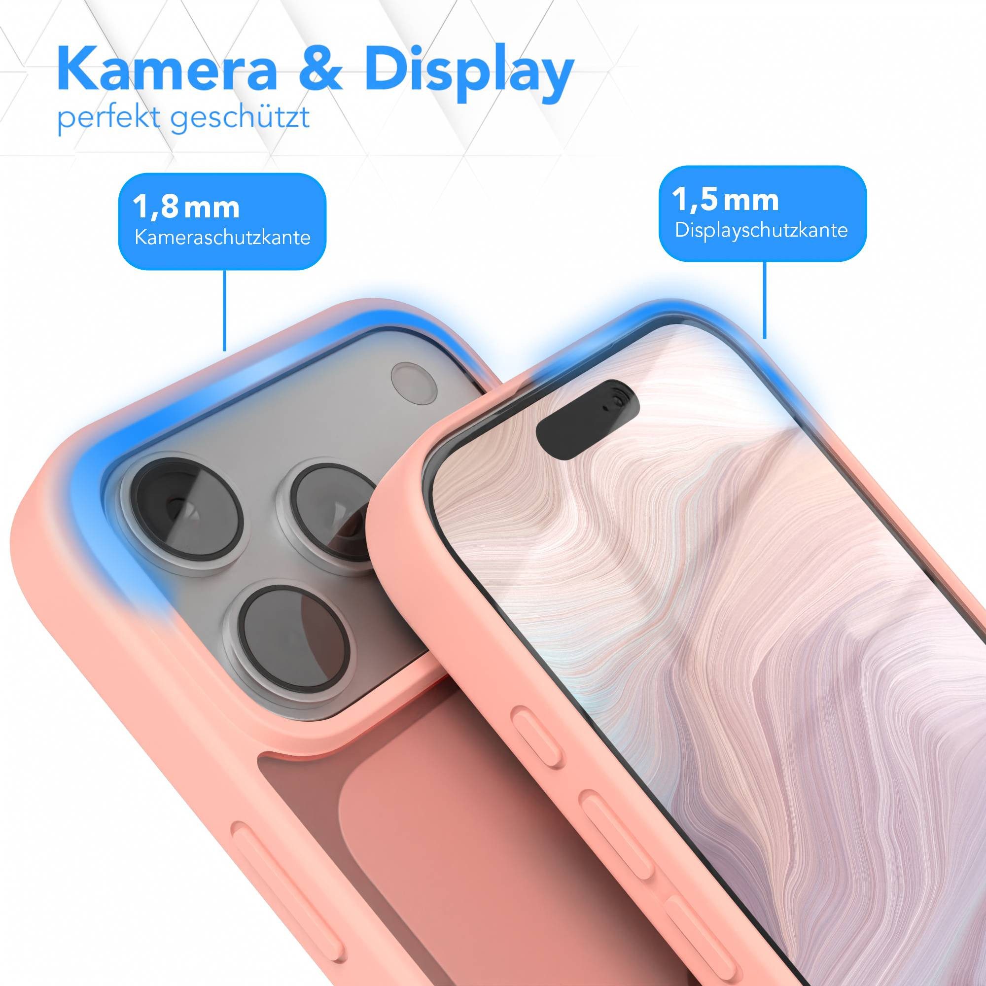 EAZY CASE Handyhülle Outdoor Case für Apple iPhone 17 Pro 6,3 Zoll, Schutzhülle Outdoor Case robust stoßfest Back Cover helles Pink