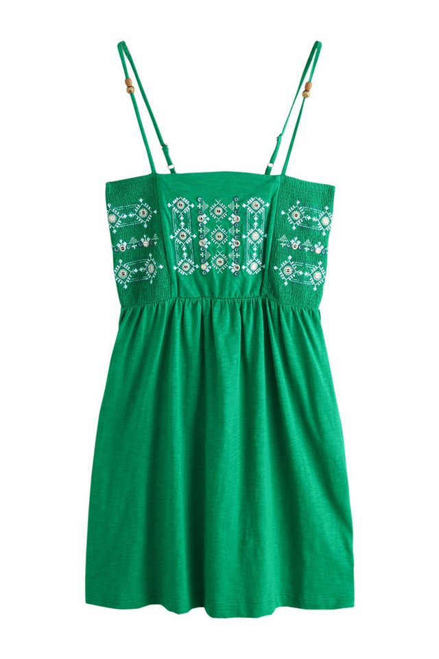 Next Trägerkleid Minikleid mit Trägern und Stickerei (1-tlg)