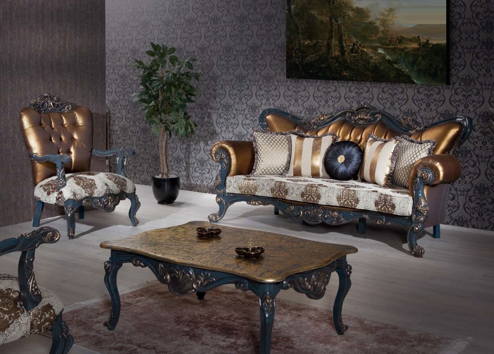 Stoff Designer Chesterfield Europa Luxus Textil, Sitzer Teile, Made Polster JVmoebel in 3-Sitzer 3 1 Sofa Sofas