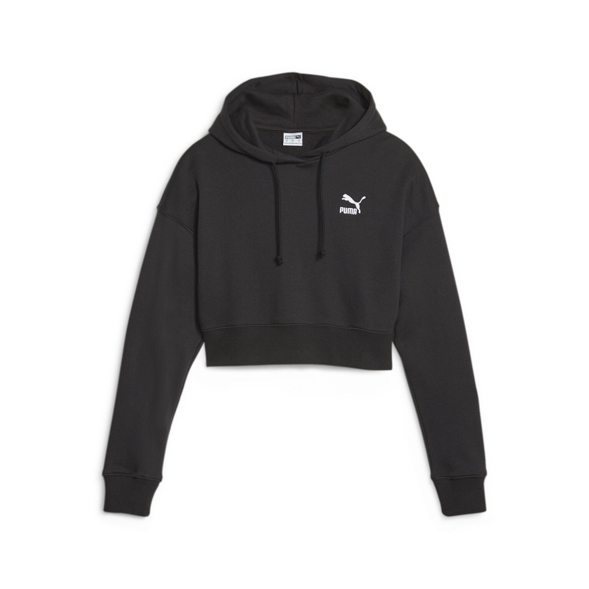 PUMA Sweatshirt Classics Cropped Hoodie Damen Black