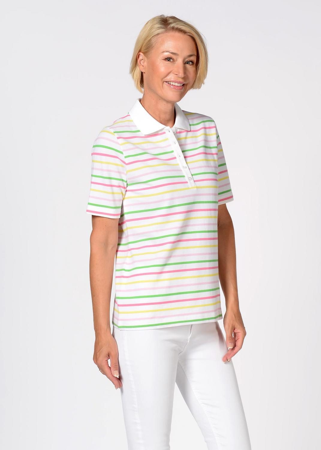 Clarina Sweatshirt Polo-Shirt, 1/2 Arm, Streifen
