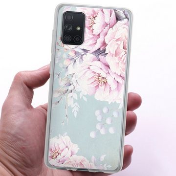 DeinDesign Handyhülle Blume Pastell Wasserfarbe Watercolour Flower, Samsung Galaxy A71 Silikon Hülle Bumper Case Handy Schutzhülle