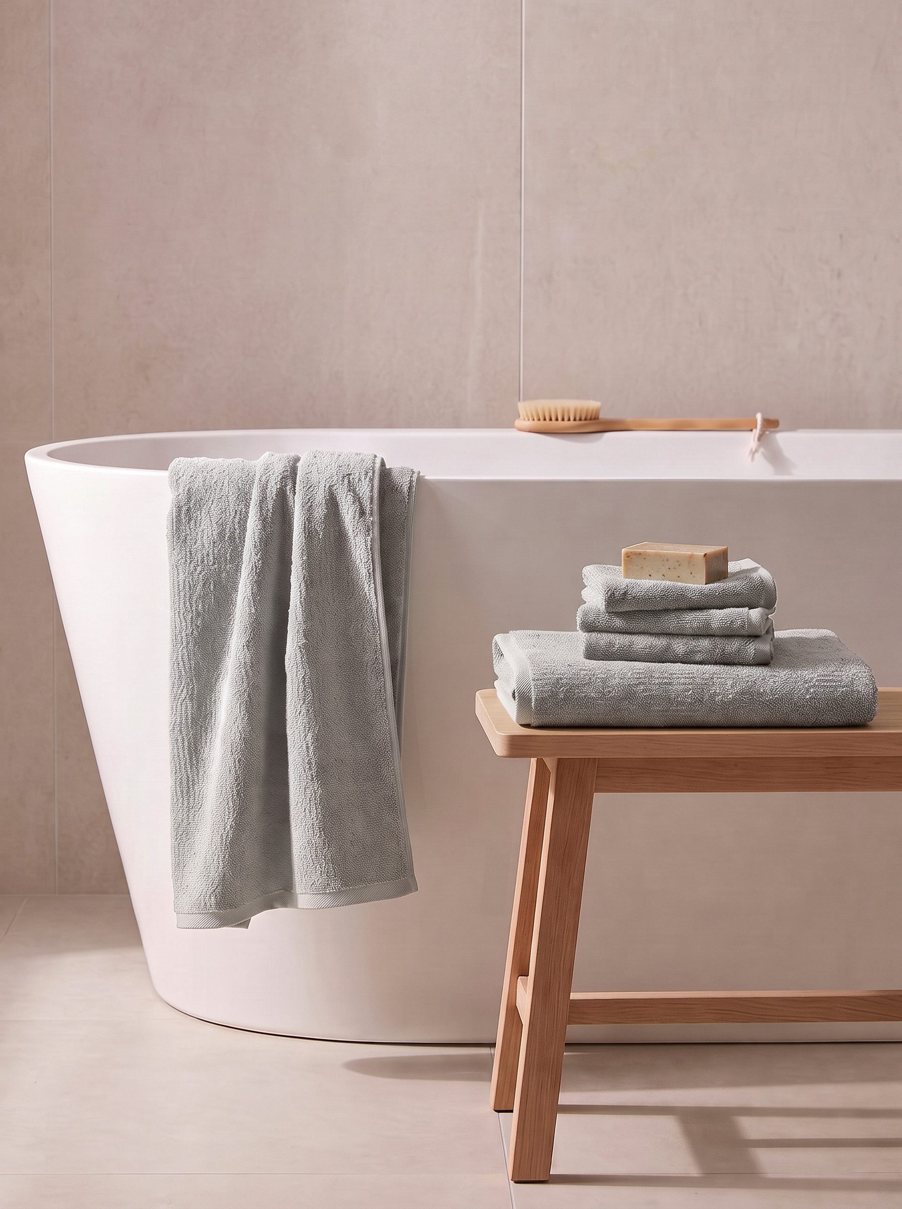 OTTO home Badetuch Riva, 80x150, Premium Handtücher, 500 gr/m², Webfrottier (1-St), Hoch-Tief-Struktur, Streifen, weich, 5 Jahre Garantie