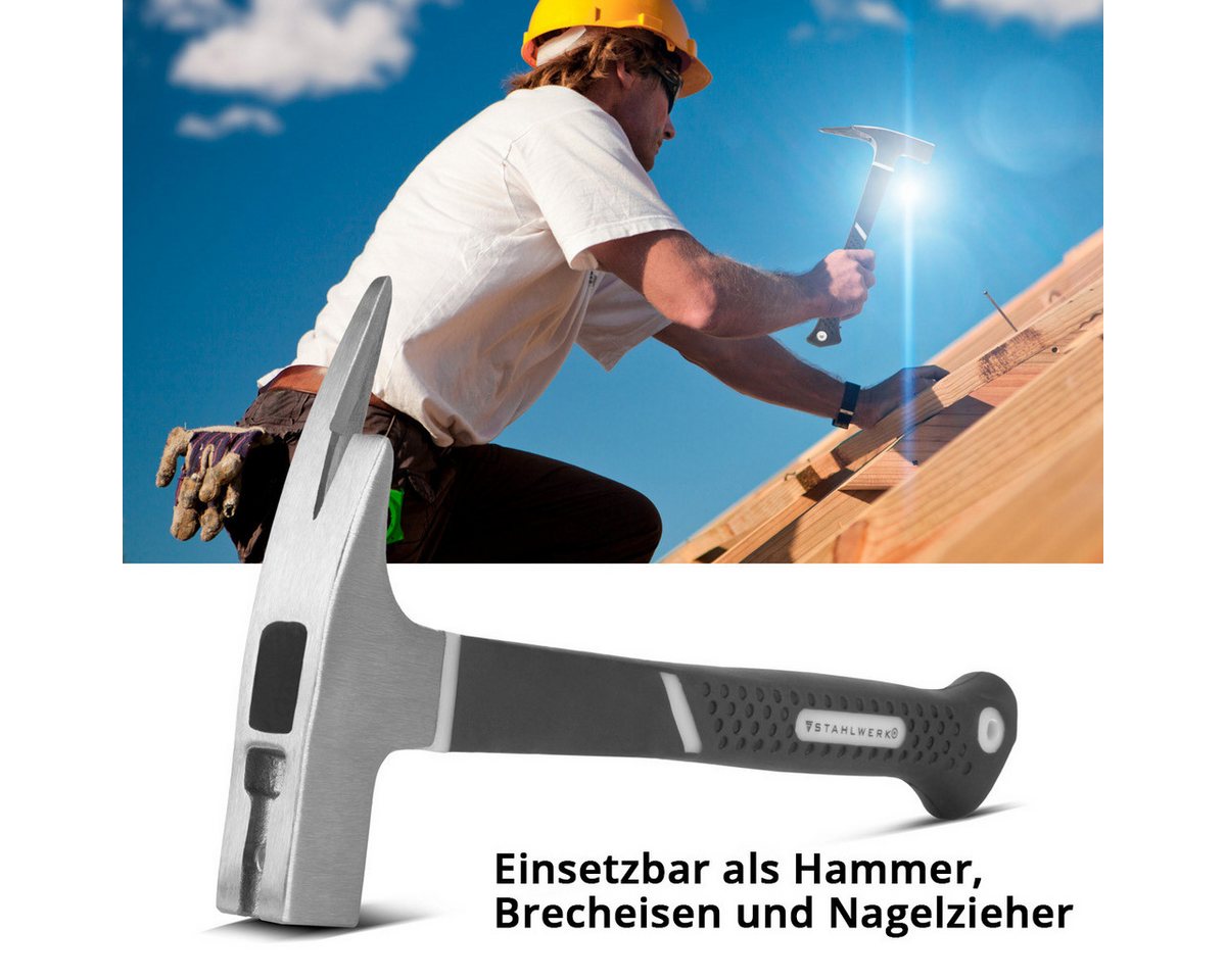 Thumbnail - STAHLWERK Vorschlaghammer Latthammer aus geschmiedetem Carbon-Stahl robuster Klauenhammer mit (Set, 1-St., Einzelgerät),...