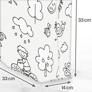 VOID Henkeltasche (1-tlg), Kinder Zeichnung Regenbogen Kinder Zeichnung Regenbogen Kinderzimmer
