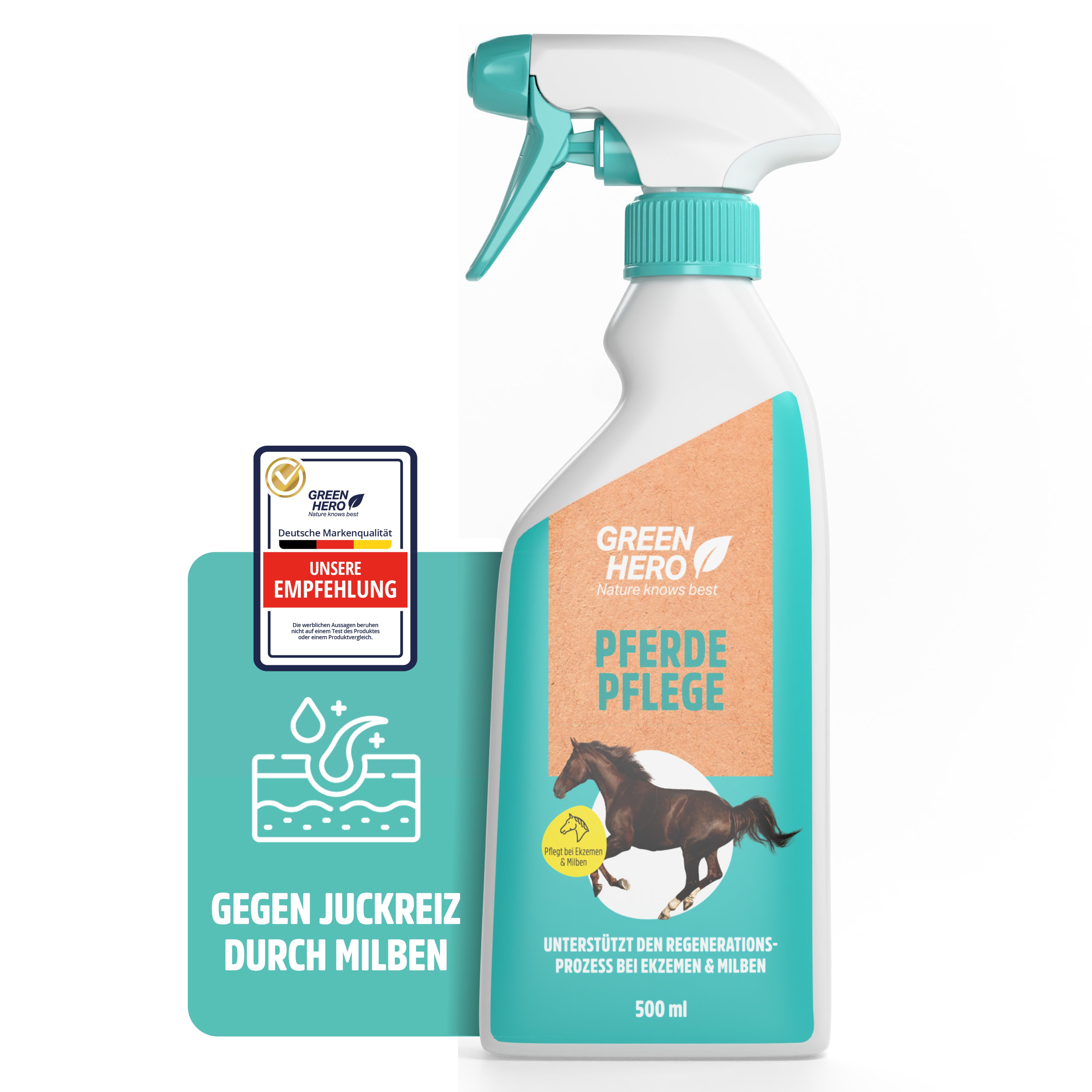 GreenHero Fellpflege Pferdepflege - Natürliche Inhaltsstoffe, 500 ml