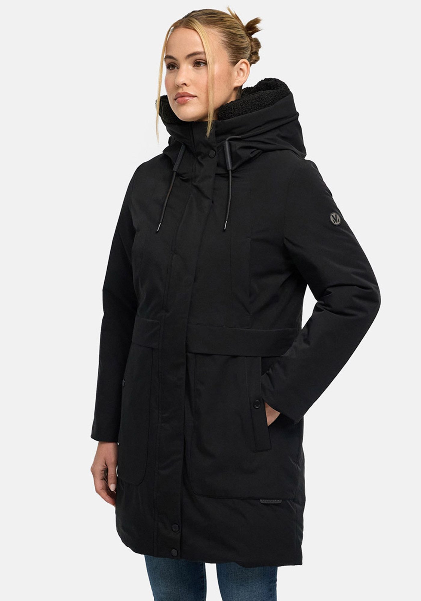 Marikoo Parka Pakaami Winterparka mit Kapuze, Teddyfutter, aufgesetzten Taschen