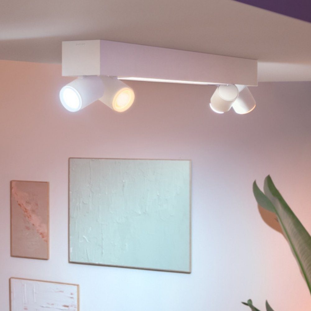 Leuchtmittel LED, Weiß Philips Deckenbeleuchtung, Deckenleuchte Hue Deckenlampe, Spot verbaut, warmweiss, & Ja, Centris 4-flammig, White Color Angabe, Deckenlicht keine LED fest Ambiance enthalten: Bluetooth in