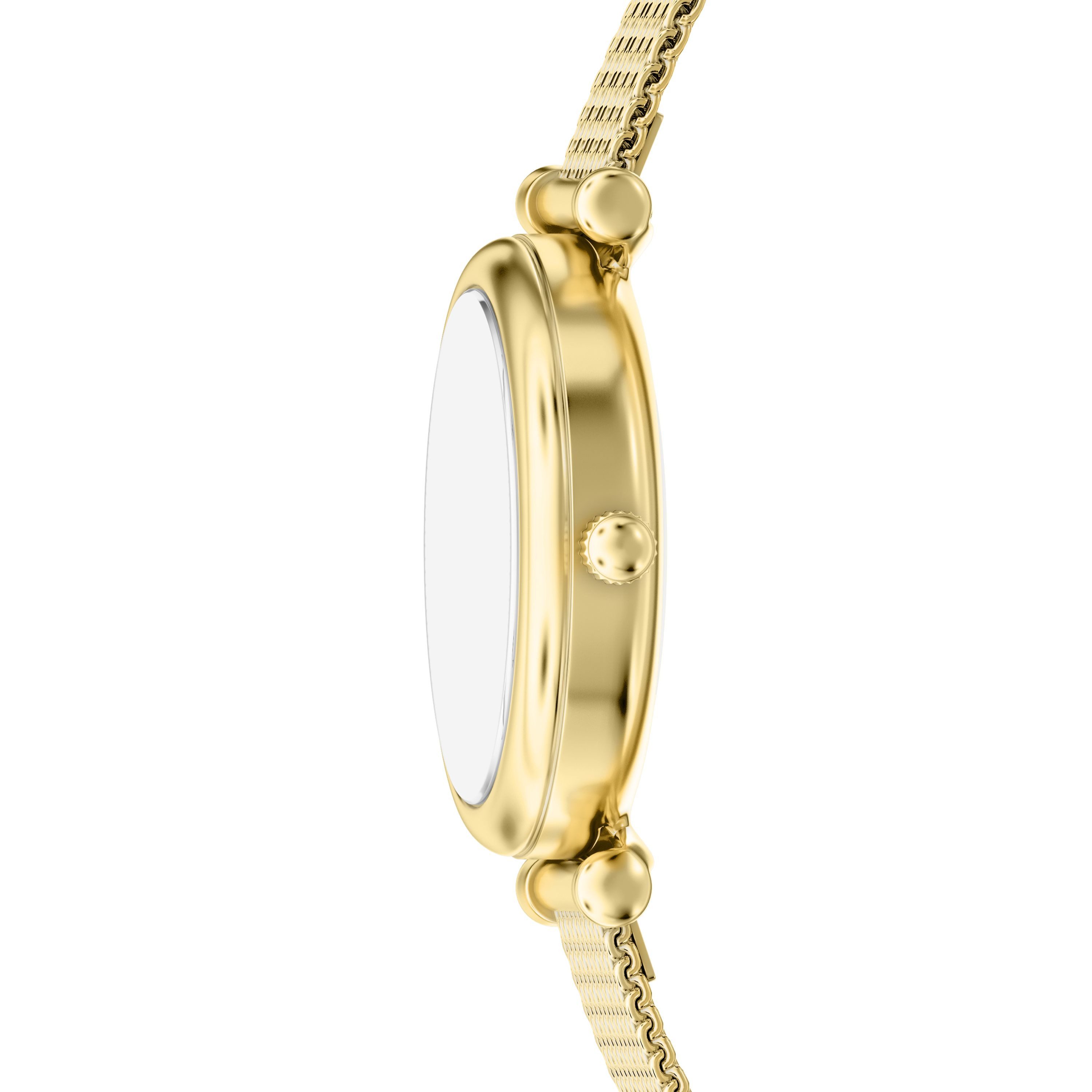 Fossil Quarzuhr Carlie ES5462, Armbanduhr, Damenuhr, Edelstahlarmband, analog