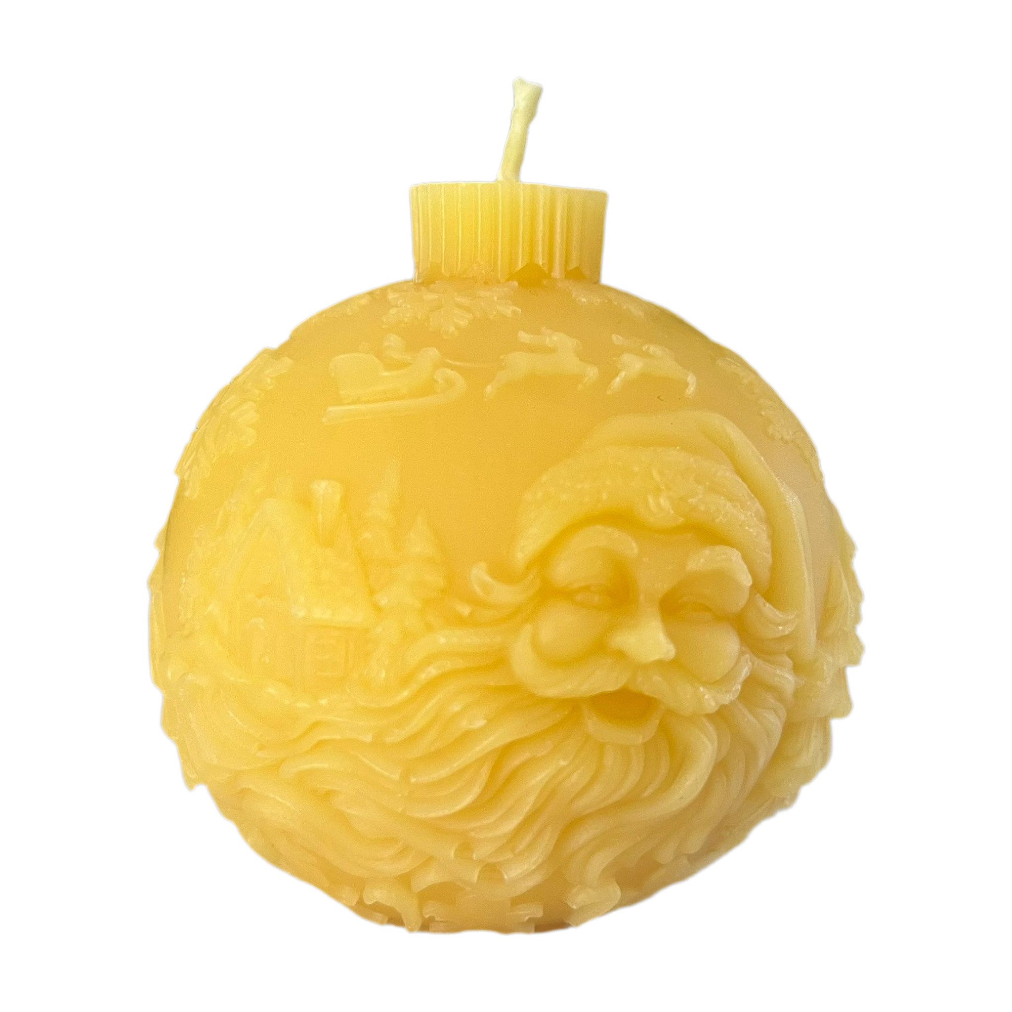 Aspinaworld Bienenwachskerze Weihnachtskugel Kerze Weihnachtsmann 8 cm – aus Bienenwachs (1-tlg)
