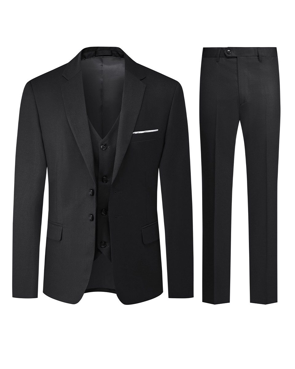 Allthemen Anzug (3 tlg) Herren Slim Fit Hochzeitsanzug komplett eleganter Anzugset