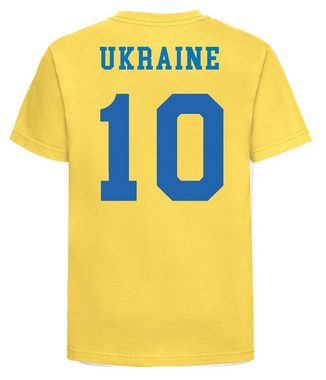 Youth Designz Print-Shirt Ukraine Kinder T-Shirt im Fußball Trikot Look mit trendigem Print