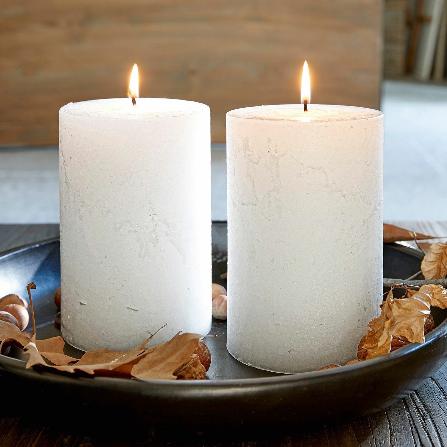 Mirabeau Stumpenkerze Kerze 2er Set Oviedo creme (2er Set, 2er Set), none