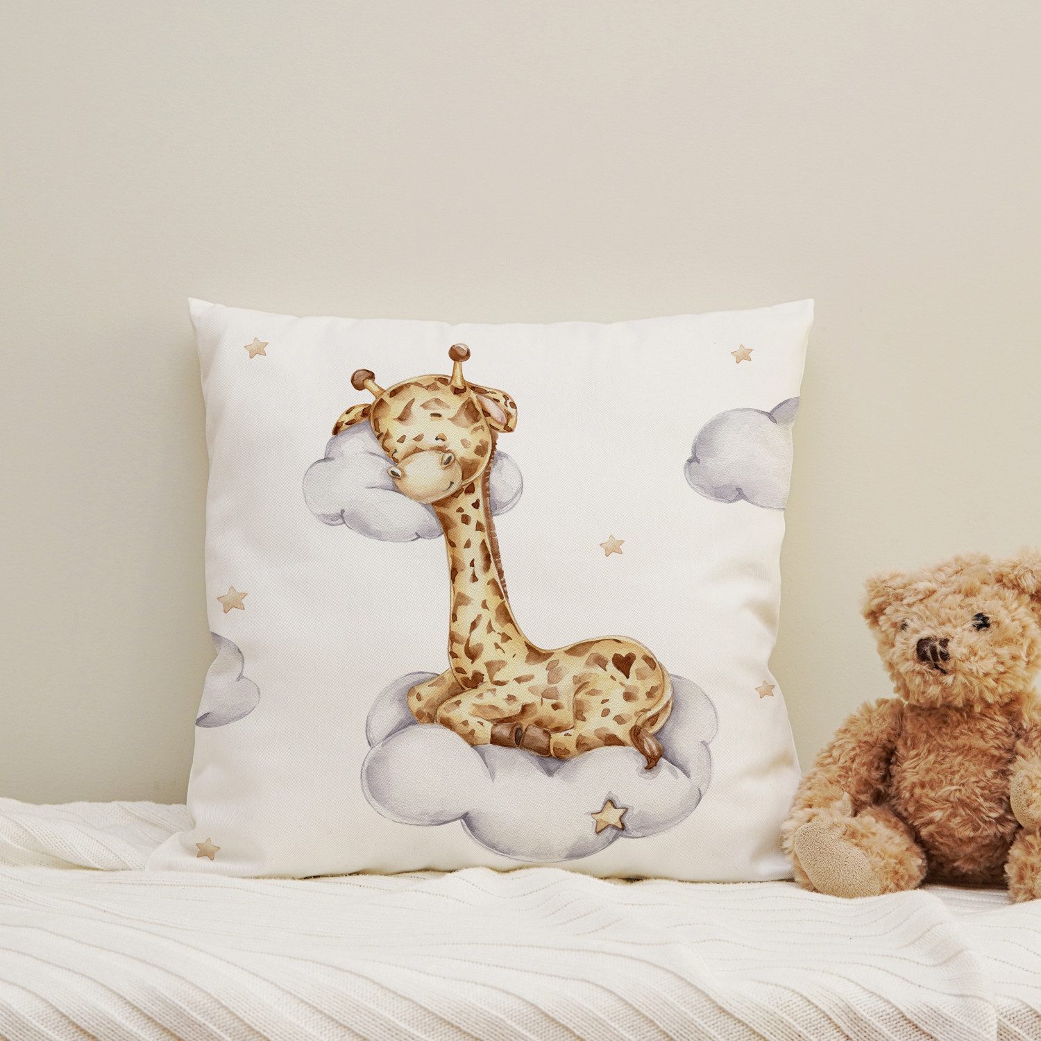 Dekokissen Schlafende Giraffe