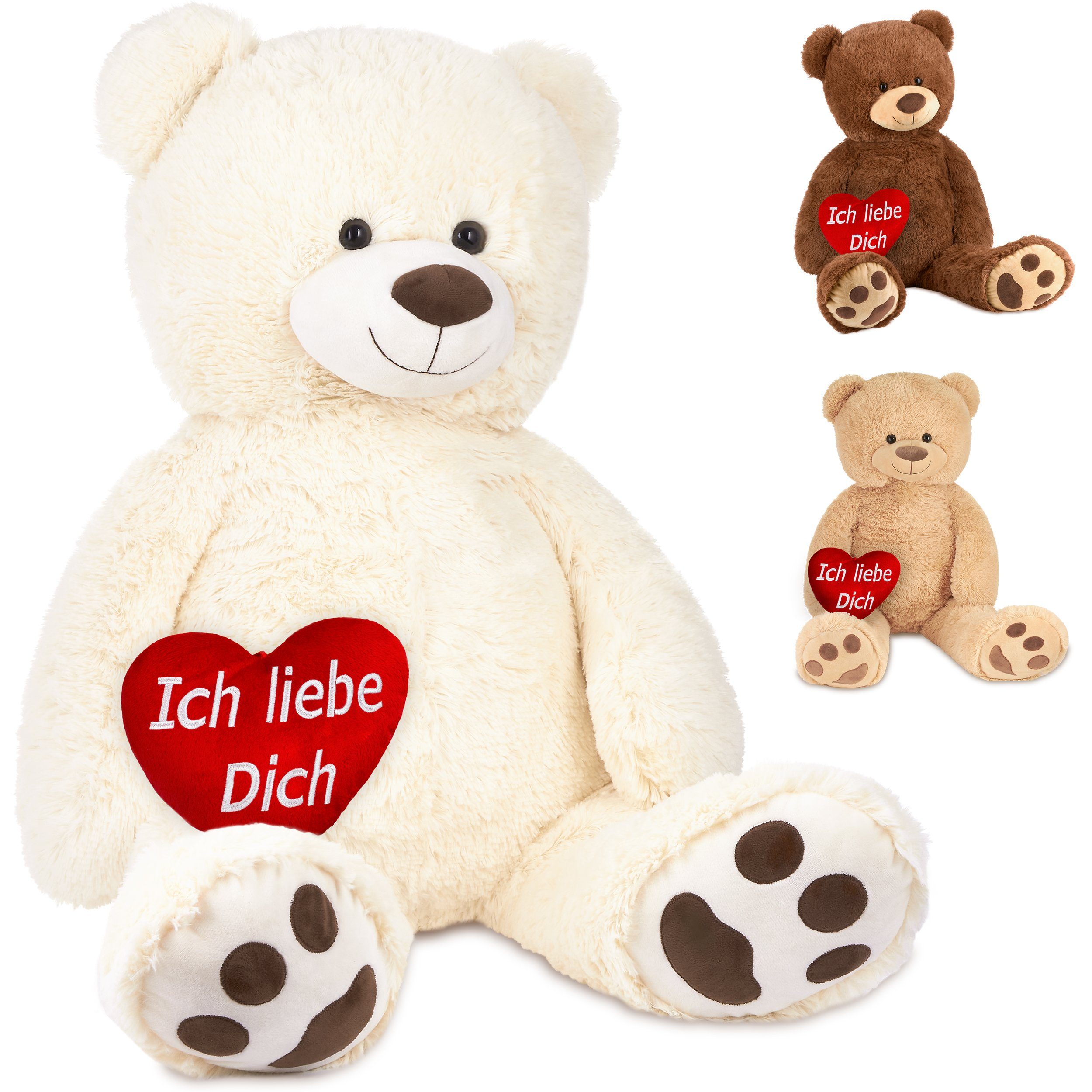 BRUBAKER Kuscheltier XXL Teddybär 100 cm groß mit Herz Ich liebe dich (Vale günstig online kaufen