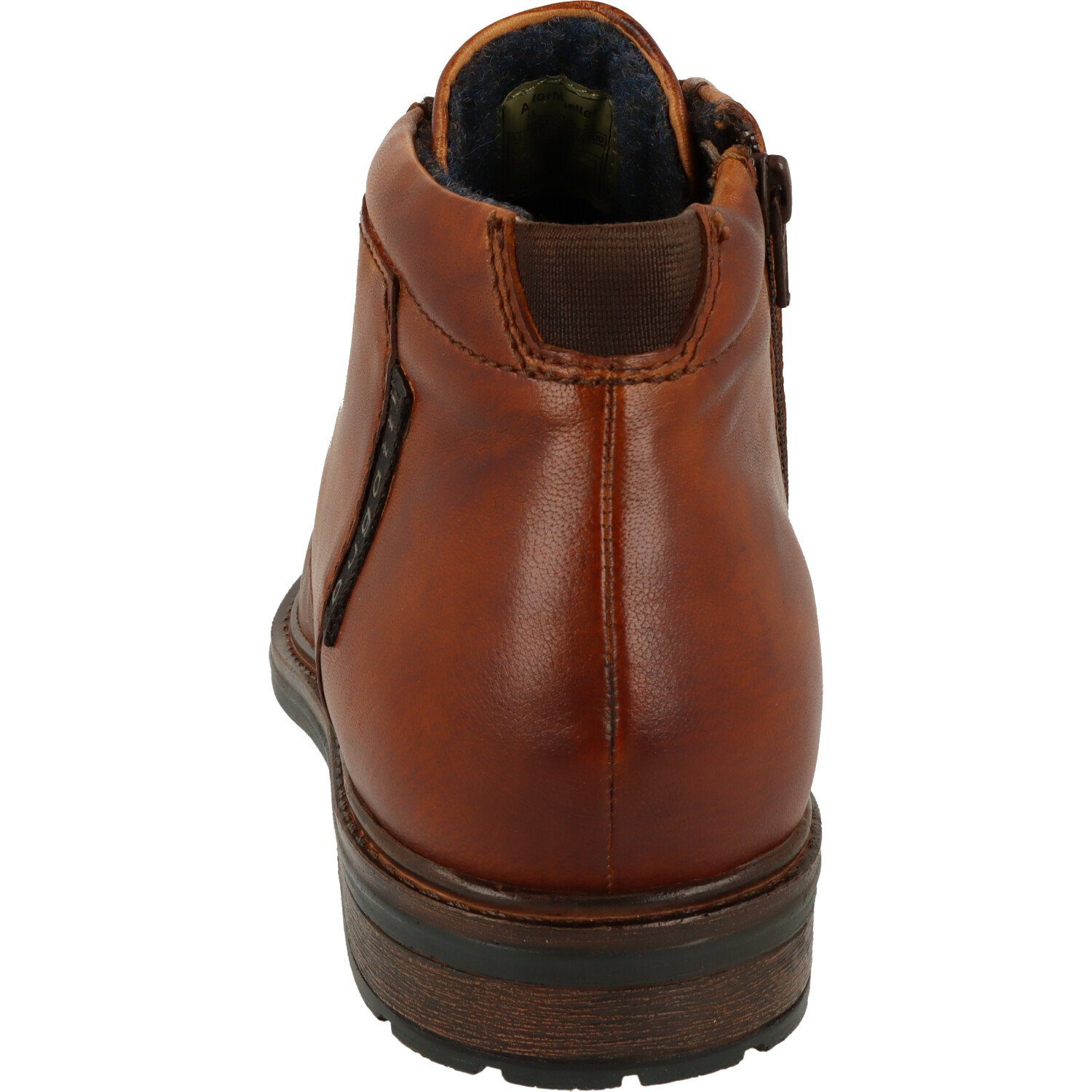 bugatti Ruggiero 311-A8Z33-4100 Herren Schuhe seitlicher Reißverschluss Schnürstiefel echt Leder, Cognac Boots Leder Stiefel