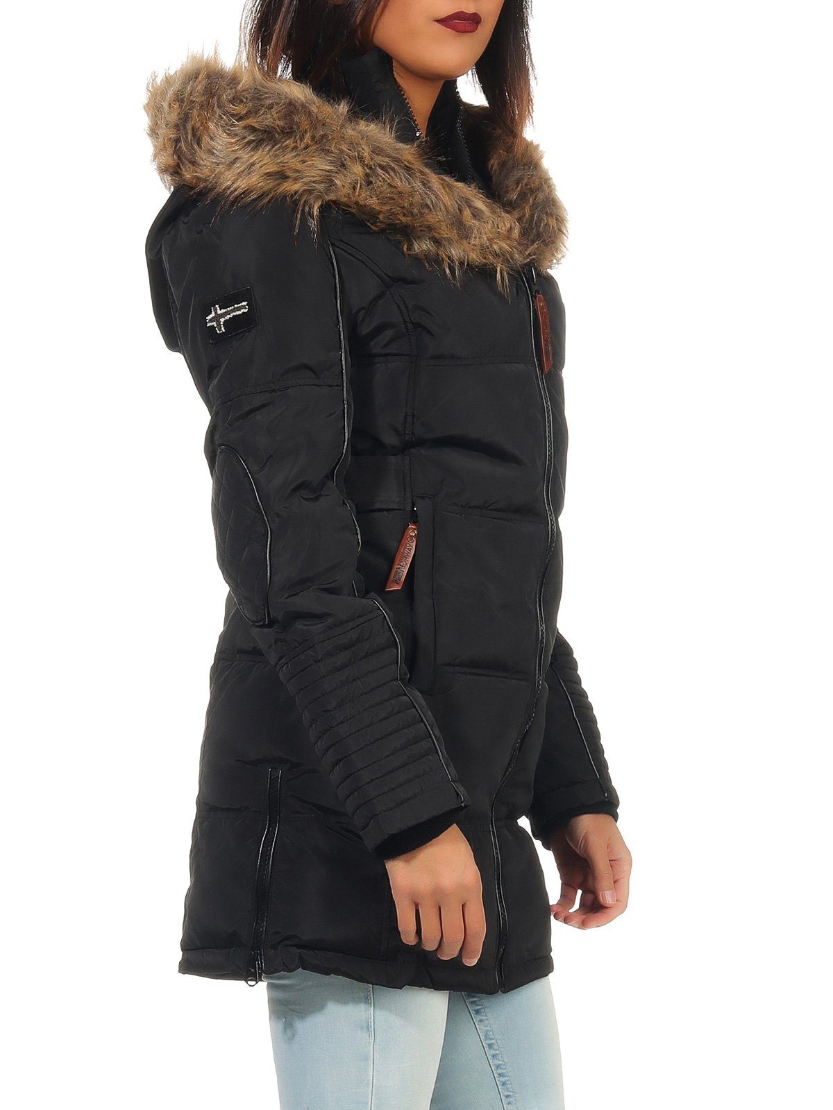 Norway Schwarz Taschen Damen by Fleece mit Winterjacke gefütterte Geographical leyoley G-Blustery