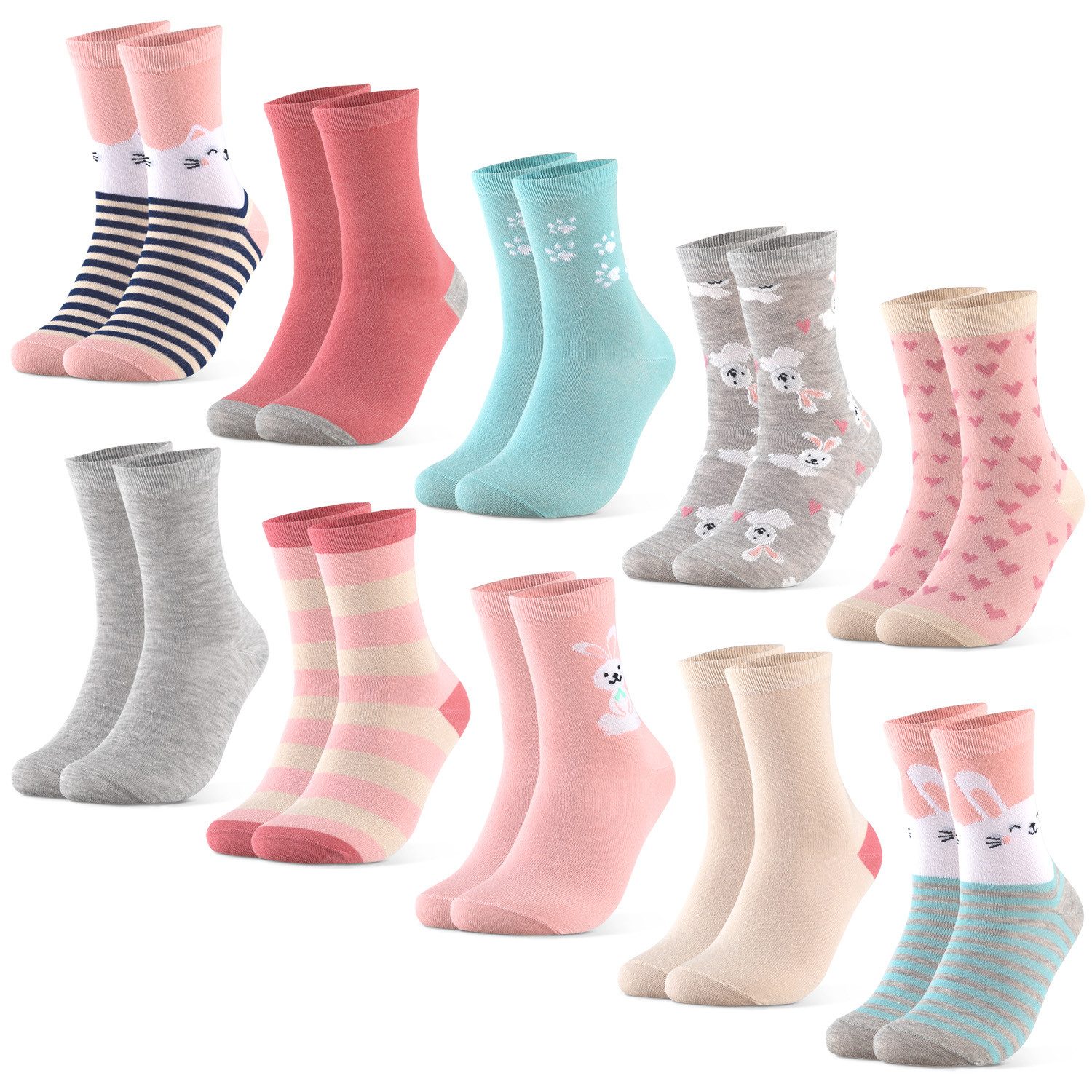 OCCULTO Freizeitsocken Jungen & Mädchen Motiv Socken 10er Pack (Modell: Fantasia) (10-Paar)