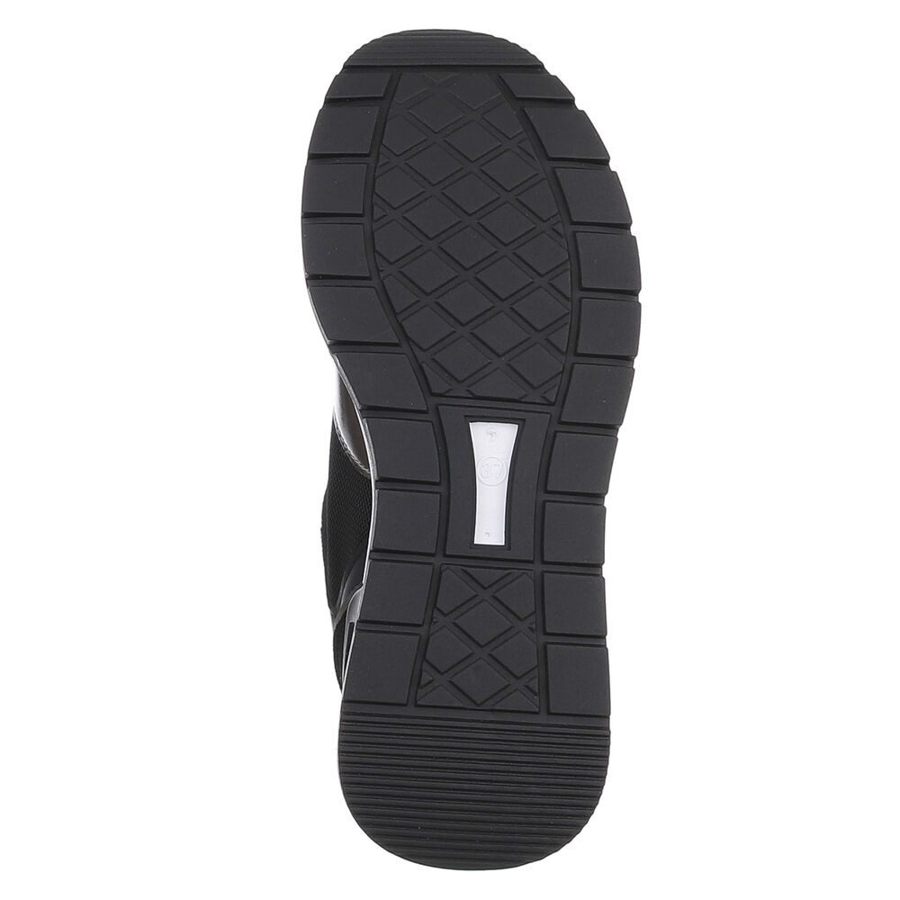 Ital-Design Moderne Sneakers für Damen mit gepolsterter Sohle und Zipper Sneaker (91154424) Keilabsatz/Wedge Sneakers Low in Schwarz