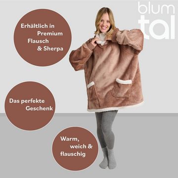 Blumtal Hoodie Ärmeldecke Unisex - flauschig mit Ärmeln - OEKO-TEX zertifiziert mit Ärmeln und Fußtasche, für Damen & Herren