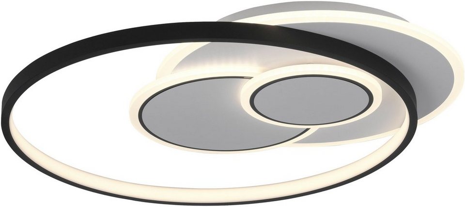 Paul Neuhaus Deckenleuchte MAILAK, getrennt schaltbar, LED fest integriert,  Warmweiß, LED, separat steuerbar (Schalter), Angesagtes Schwarz/Weiß Design