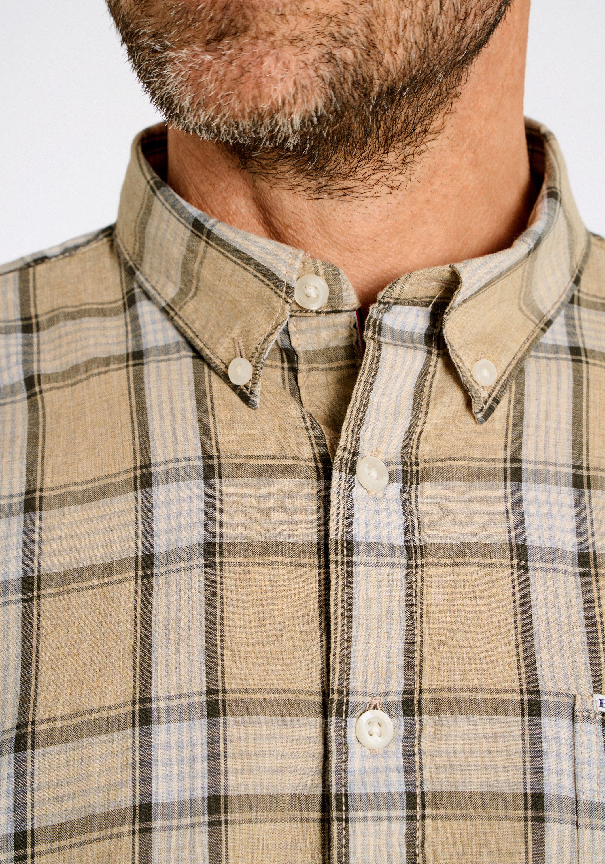 BISON Langarmhemd Freizeithemd (Langarm) Regular Fit
