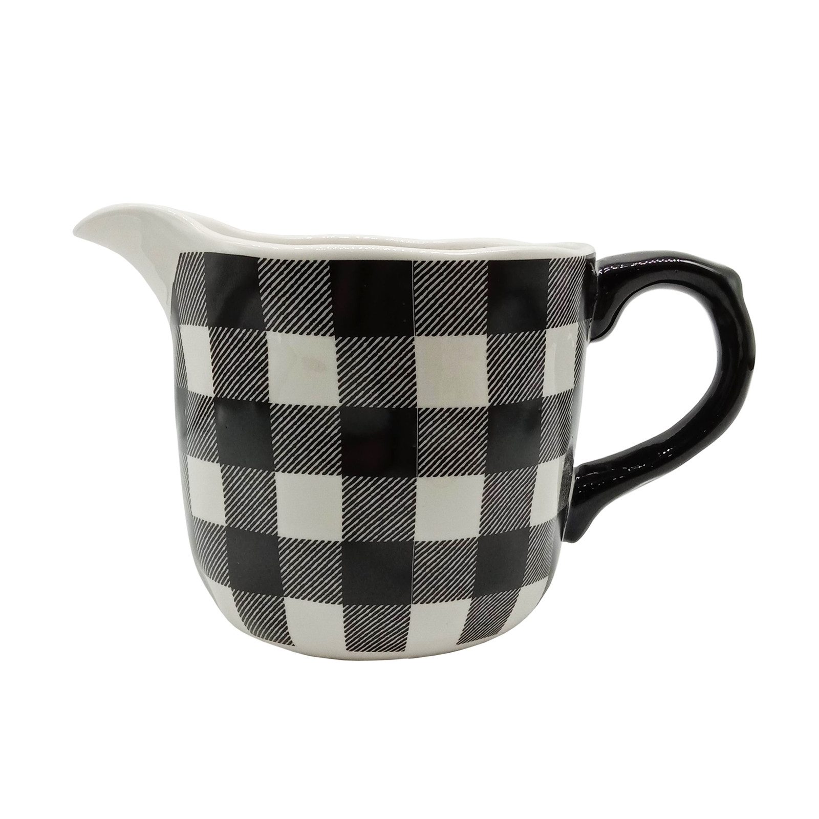 Neuetischkultur Milchkanne Milchkrug aus Keramik 800 ml Squares, 0.8 l, (Stück, 1-St., 1 Krug), Kanne Serviergeschirr