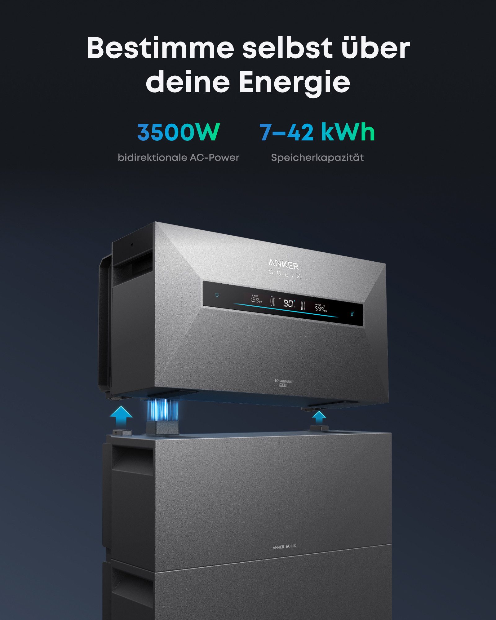 Anker Stromerzeuger Anker SOLIX Solarbank Max AC, 7kWh, 3600W, Plug&Play Heimspeicher, (1-tlg)