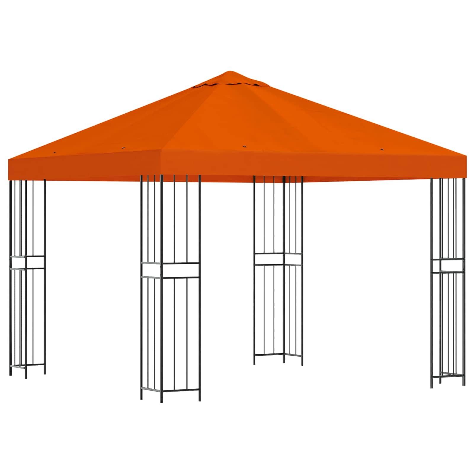 vidaXL Partyzelt Pavillon 3 x 3 m Orange Polyester und Stahl 190 gsm