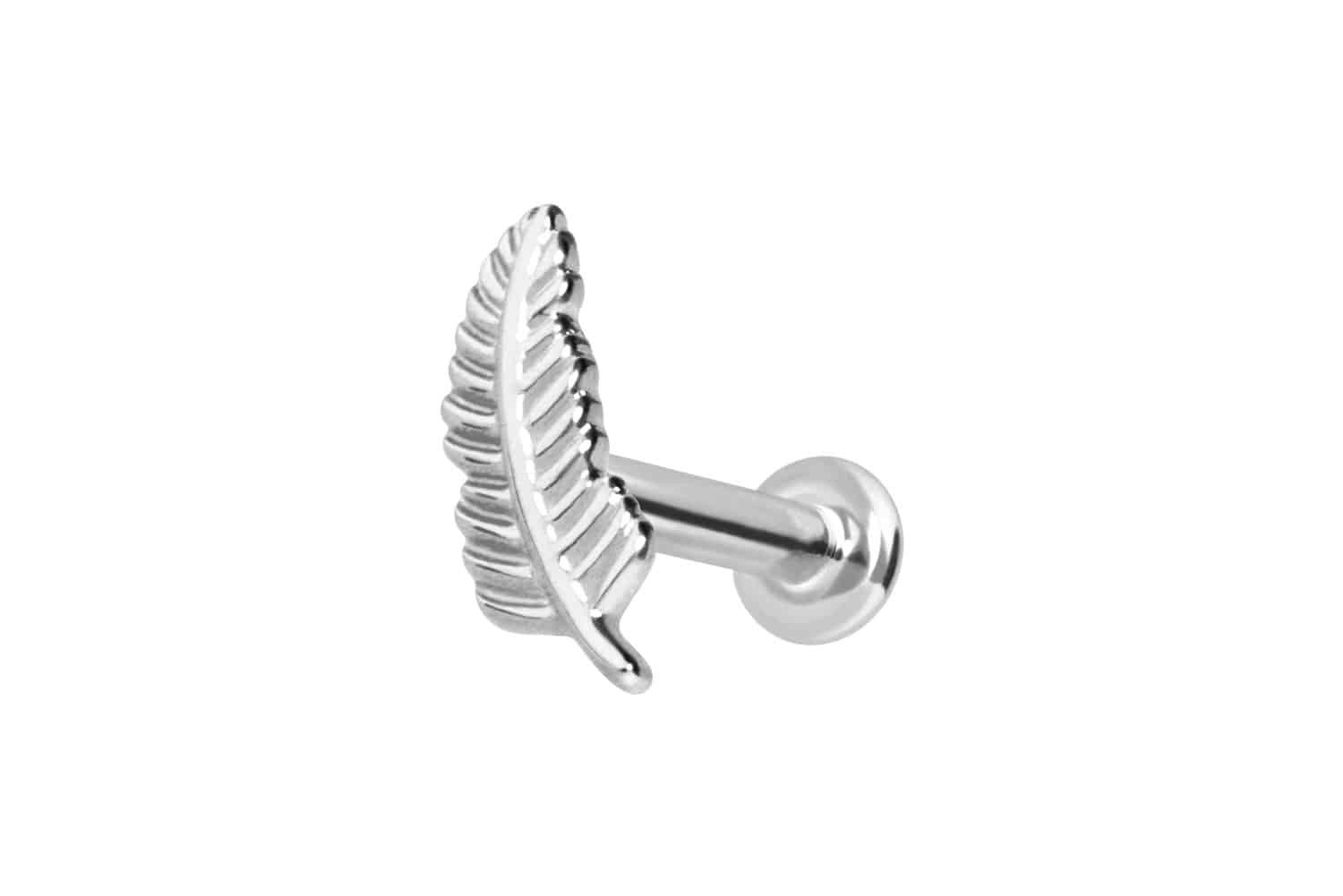 PIERCINGLINE Piercing-Set 14 Karat Gold Labret mit Push Fit FEDER (Labrets, 1-tlg)