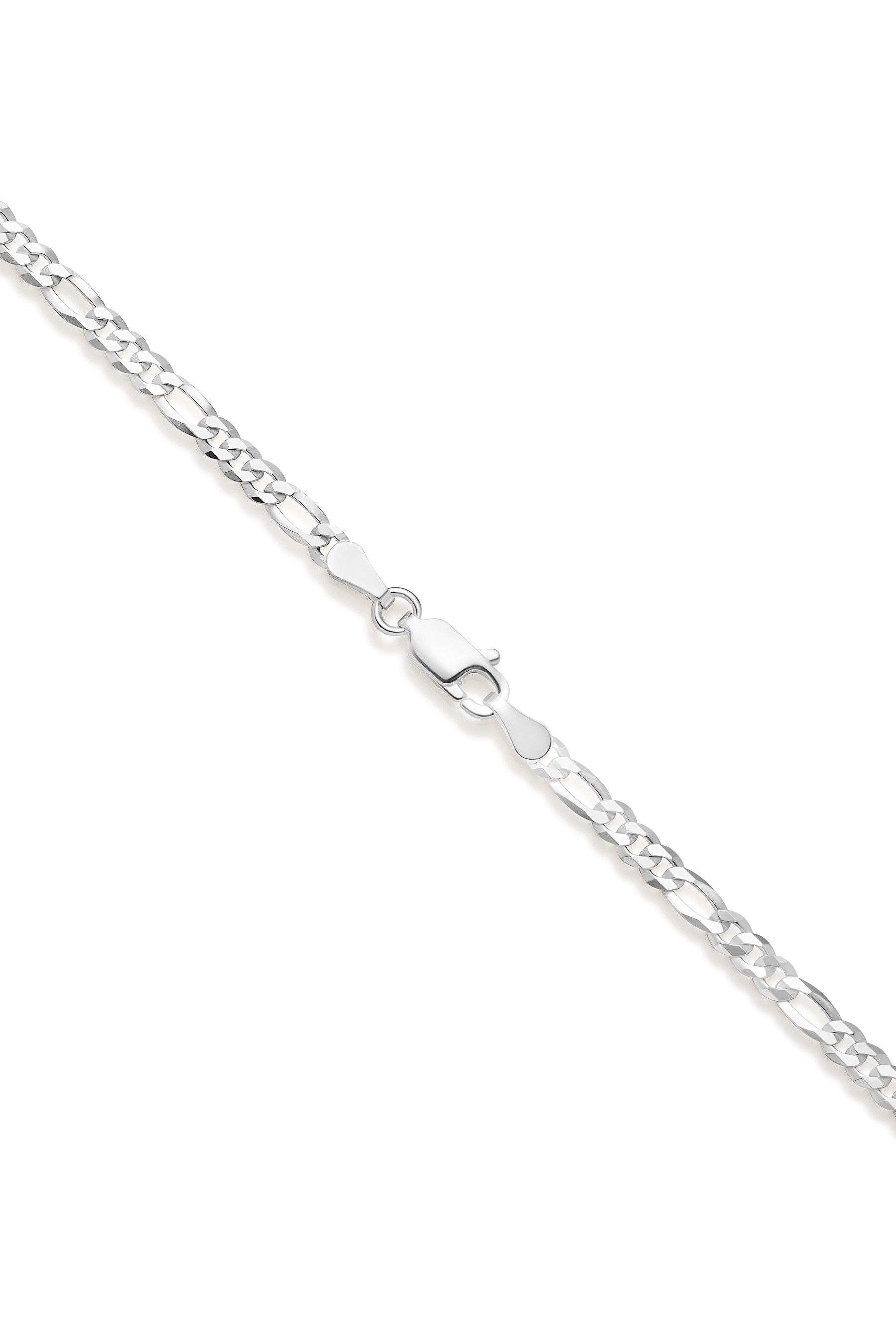 GOLDKLEIN Silberkette 925 Sterling Silber Figaro Stil Echtsilber 45cm-60cm Halskette, Bestpreis - Damen Herren mit Schmuckbox - Sale 31.07.2026