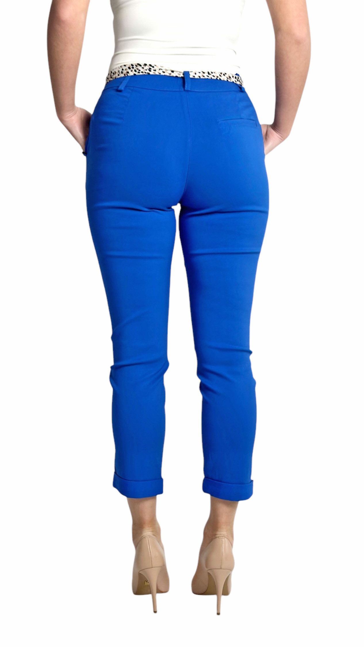 Mississhop Stretch-Hose Female Damen Stretch Klassische Chino Hose mit gemustertem Tuch N. 366 – Bild 5 von 5
