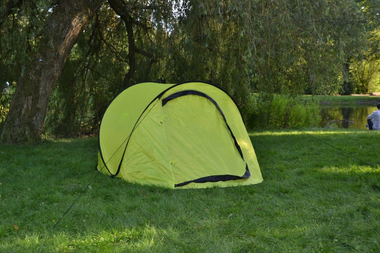 Defactoshop Wurfzelt Wurf Zelt Sekundenzelt 2-3 Person Outdoor Campingzelt Tent Pop Up 245x145x110cm Diverse Farben inkl. Herringe & Seile, Personen: 20 kiwi