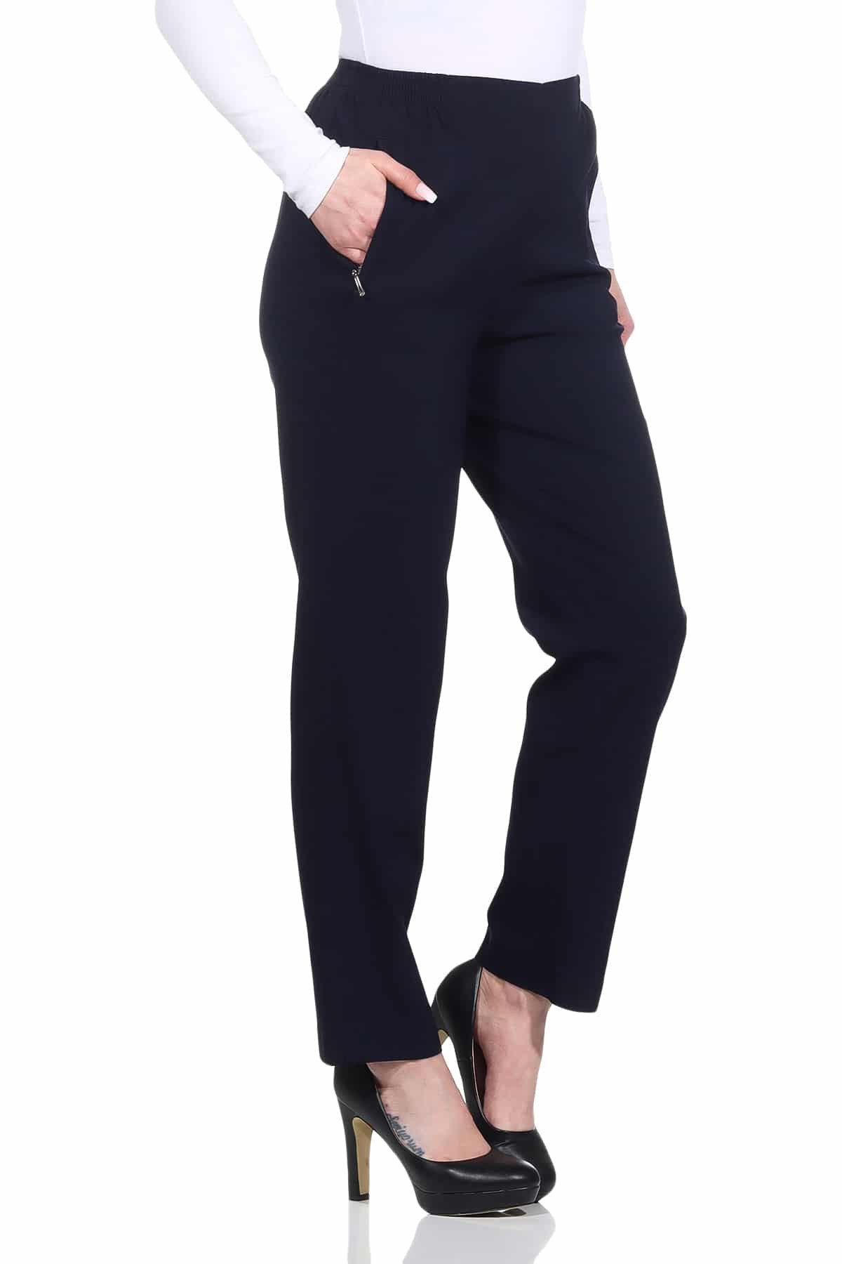 Schlupfhose Classic Freizeithose Damen Basics Businesshose mit Stretch - Kurzgröße