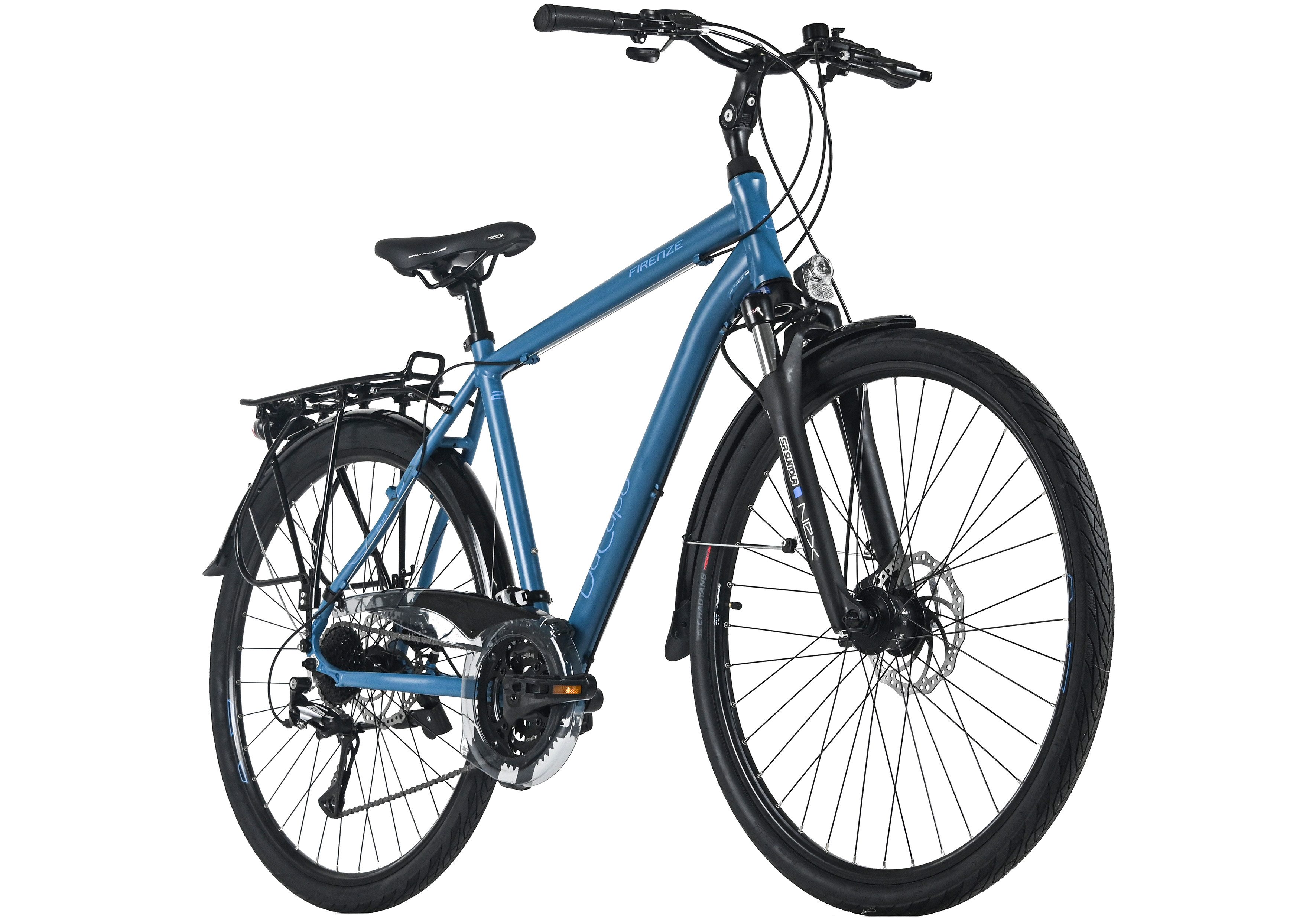 Dacapo Trekking Bike Firenze 200 Blue 24 gears Frame size 53 cm mechanical disc brakes, 24-speed Shimano Acera derailleur, derailleur gears