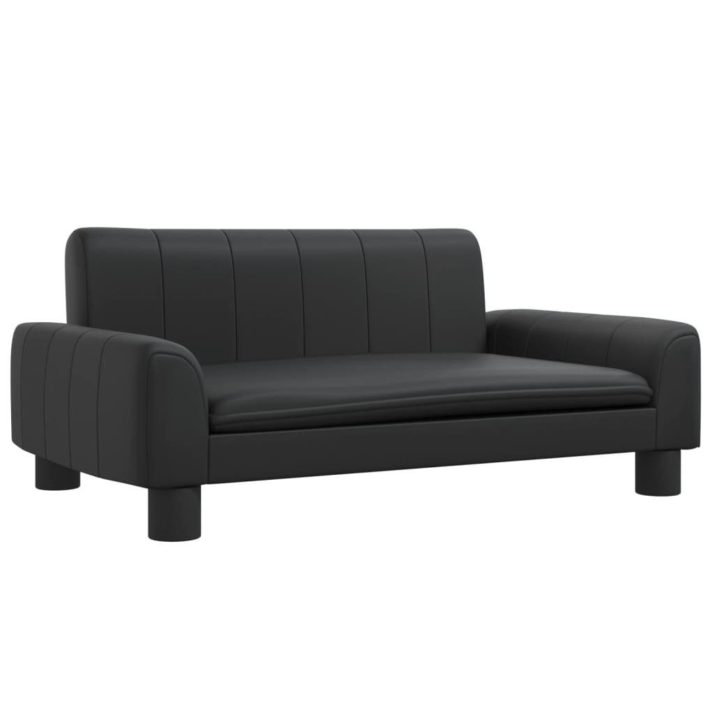 vidaXL Kindersofa 70 x 45 x 30 cm Kindersofa Schwarz 70x45x30 cm Kunstleder Kindercouch