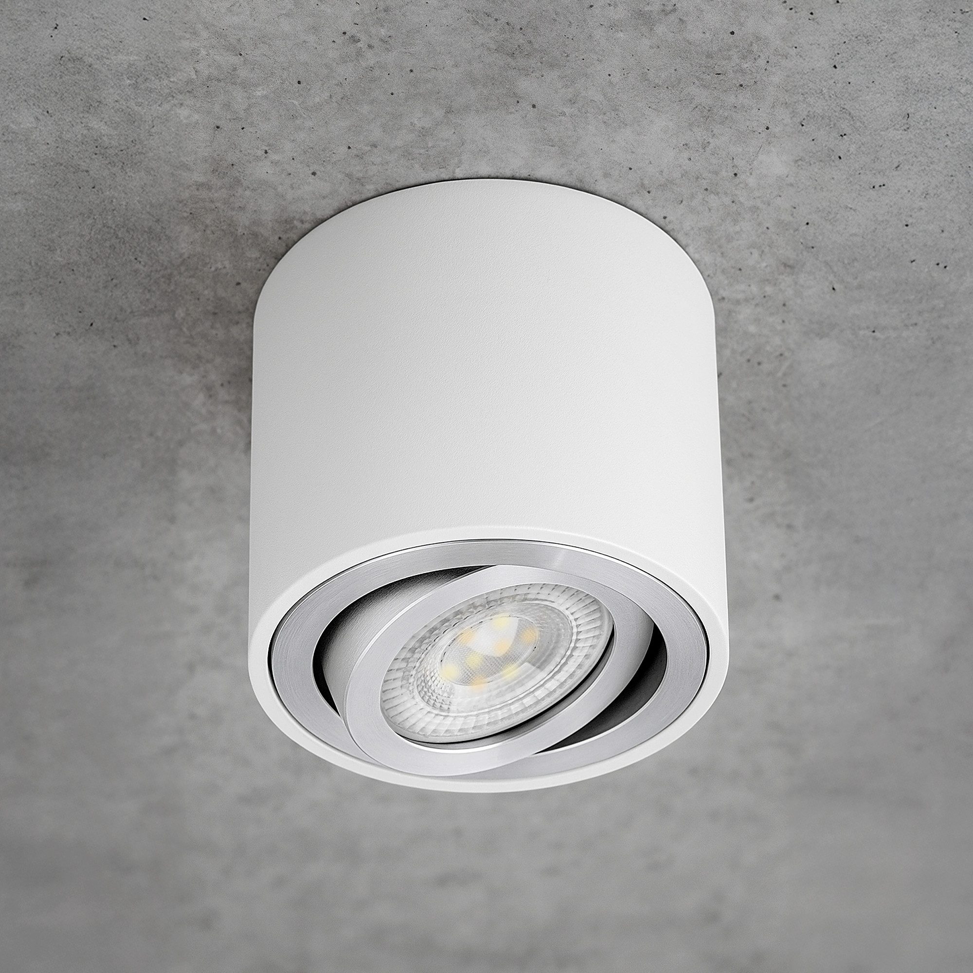 SSC-LUXon LED Aufbaustrahler CELI-2W Aufbaustrahler schwenkbar rund weiß Spot LED GU10 LumiFLEX, Neutralweiß, Warmweiß, Tageslichtweiß