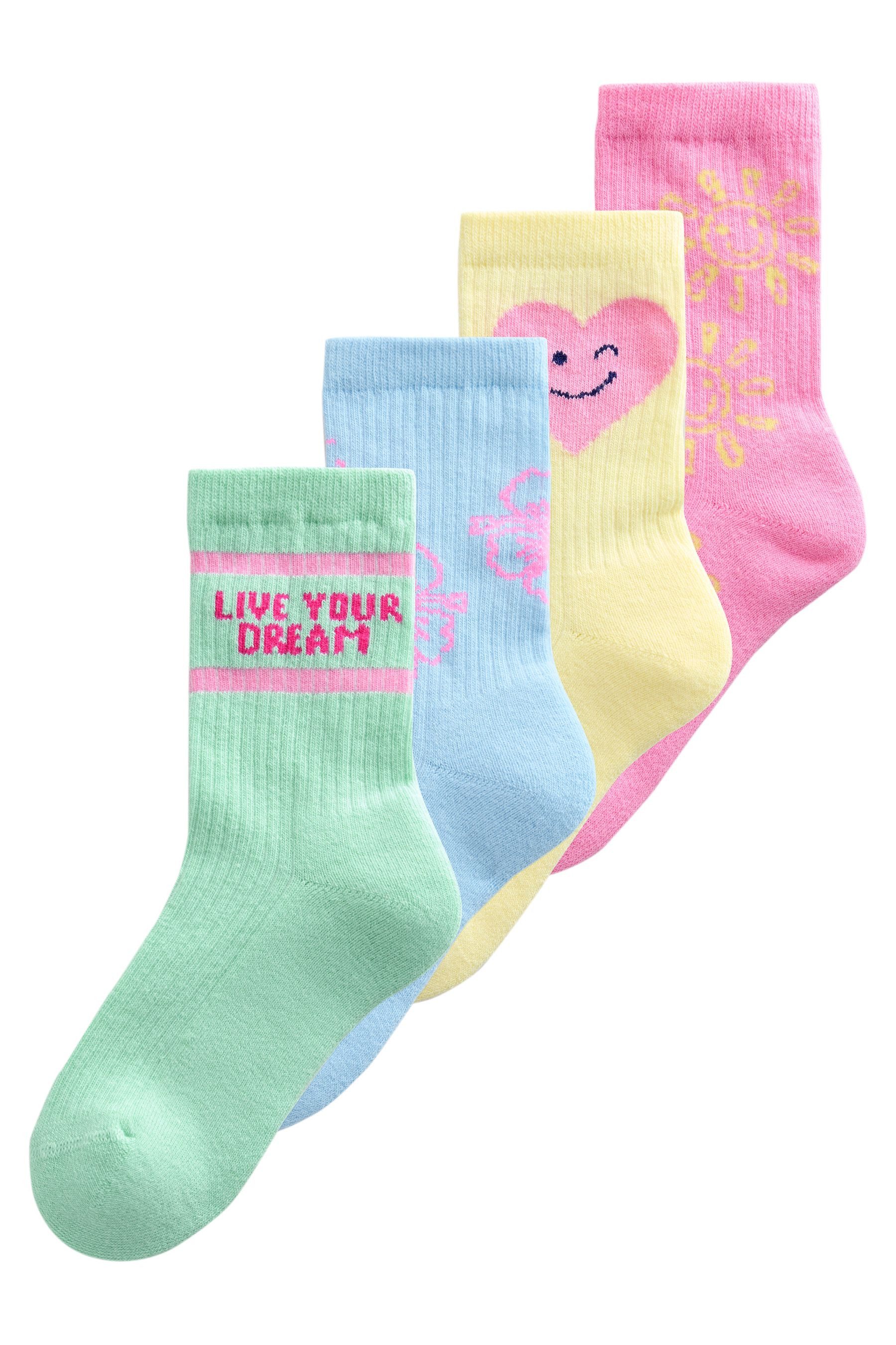 Next Kurzsocken Socken mit gepolsterter Sohle Baumwolle, 4er-Pack (4-Paar)