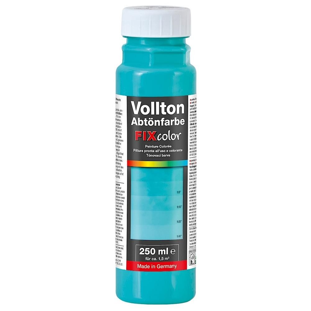 baufan® Vollton- und Abtönfarbe Farbe zum Mischen Innen und Außen Volltonfarbe, Farbtöne für dekorative Anstriche + Abtönen weißer Dispersionsfarben