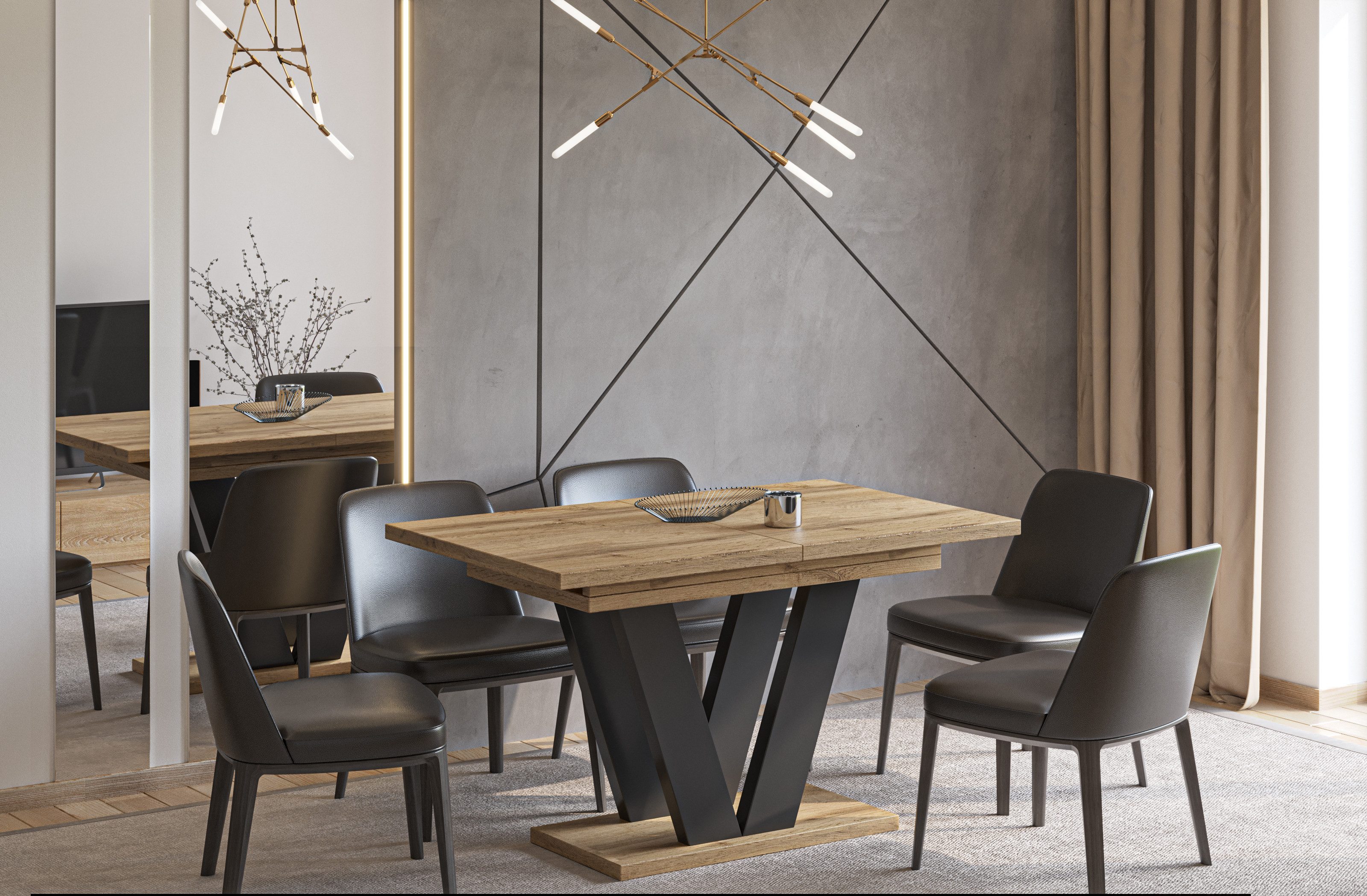 Endo-Moebel Esstisch Lara Esstisch 130–210cm ausziehbar für 8 Personen Tisc günstig online kaufen