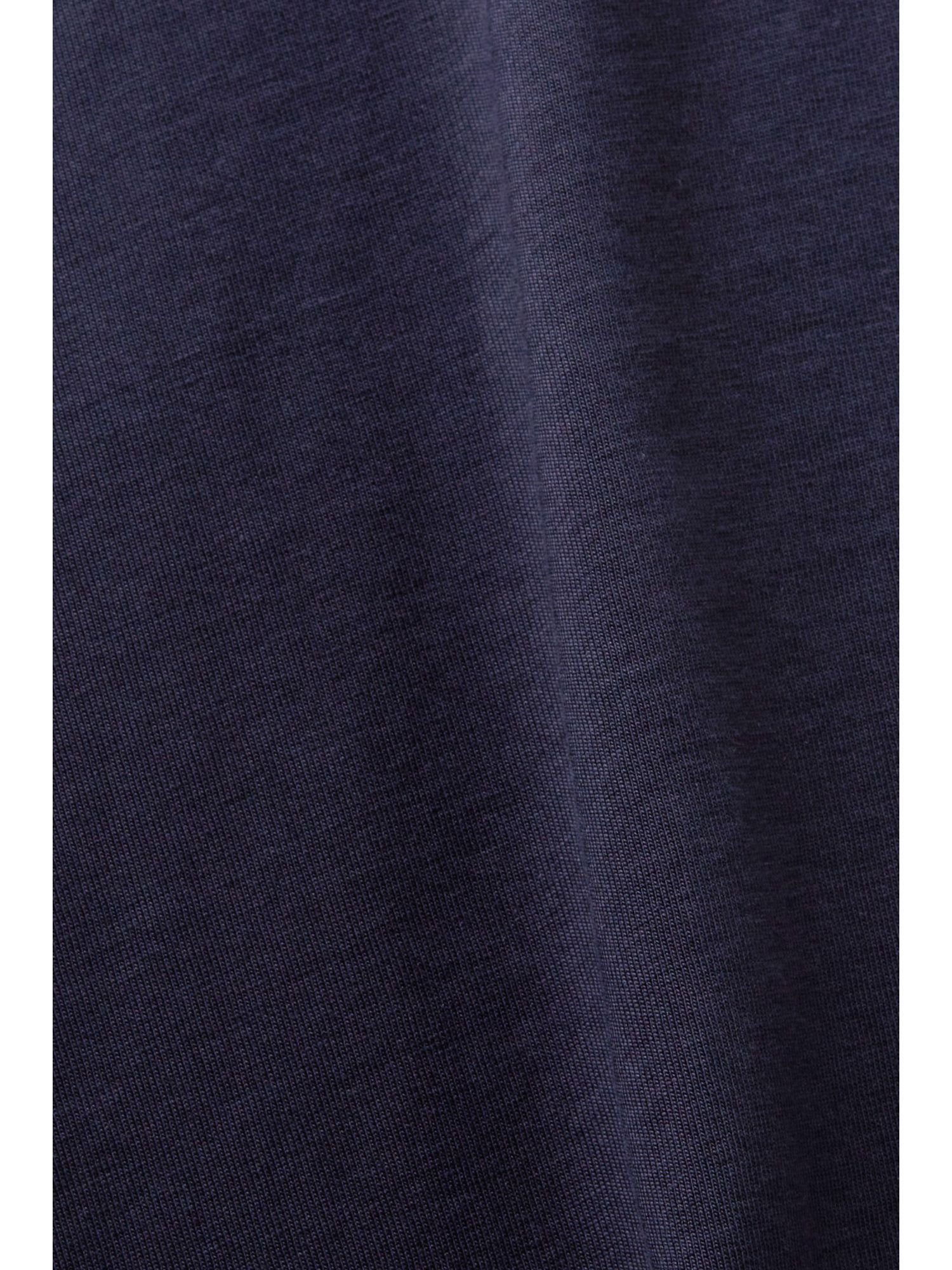 Rundhalsausschnitt Baumwoll-T-Shirt T-Shirt NAVY mit (1-tlg) Esprit