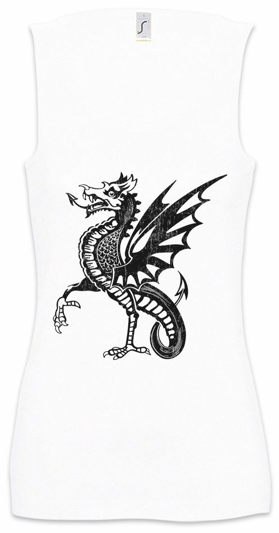 Tanktop Dragon IV Ärmelloses Damen T-Shirt Drache Art Kelten Tattoo Knoten