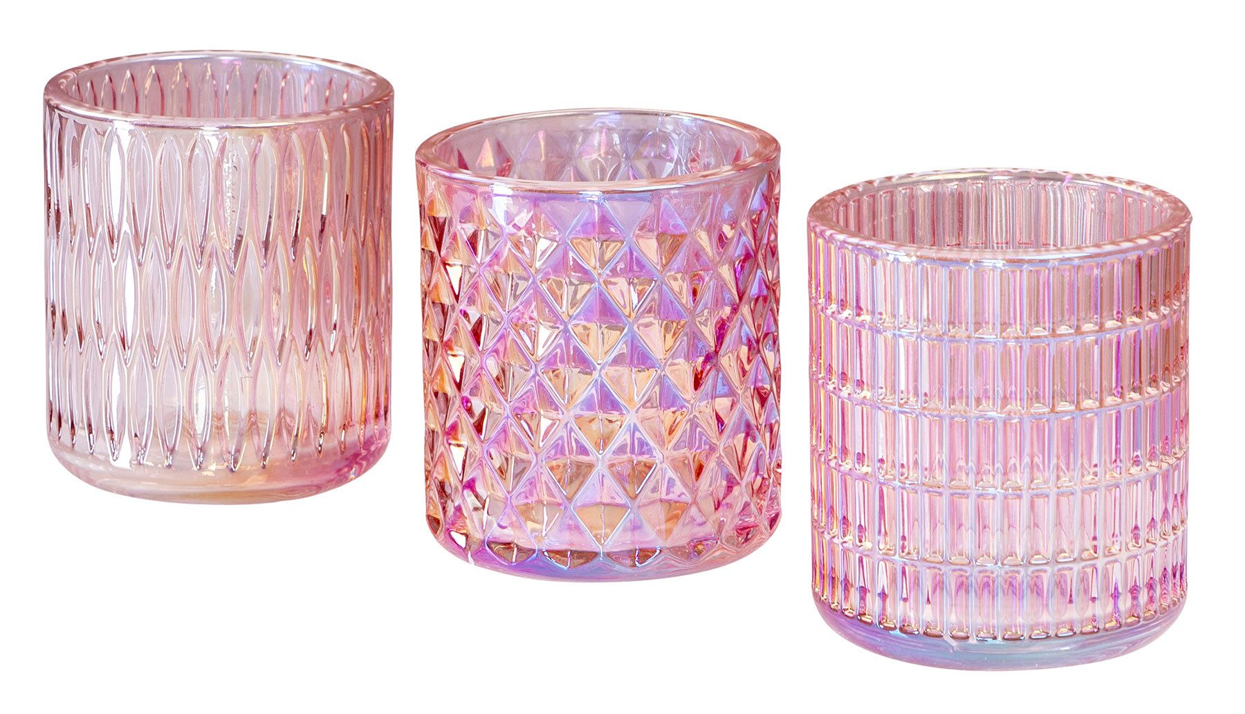 Levandeo® Teelichthalter, 3er Set Teelichthalter Rosa günstig online kaufen