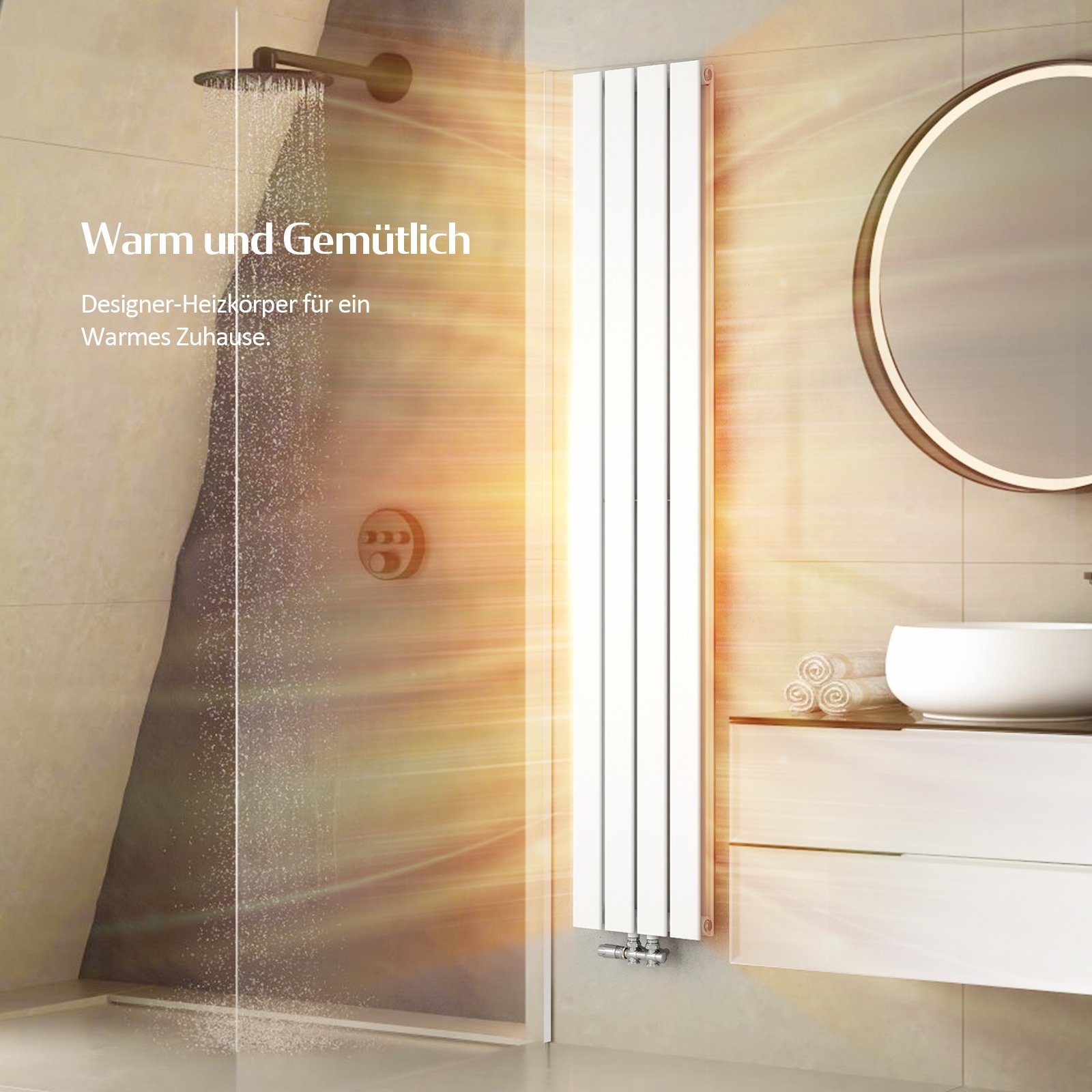 EMKE Heizkörper 180x62cm Flach Heizkörper Design Paneelheizkörper, Vertikal günstig online kaufen