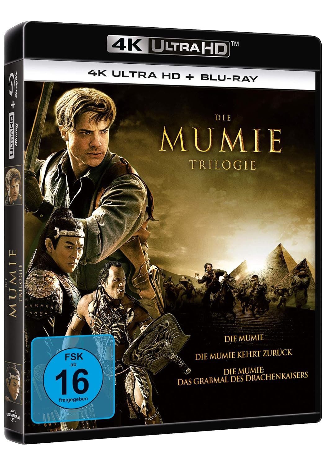 Universal Pictures Blu-ray 4K Ultra HD Die Mumie Trilogie 4K Ultra HD + BluRay, (Box-Set, 6-St), 3-Filme Kollektion