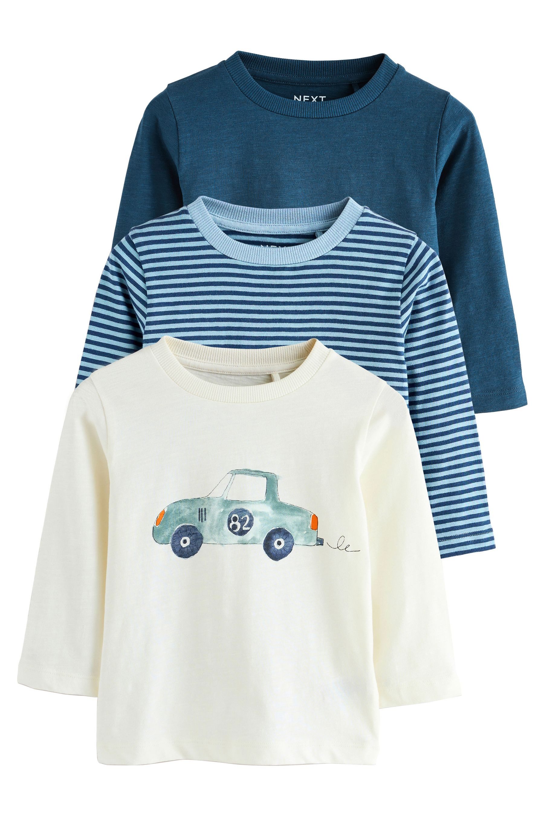 Next Langarmshirt 3er-Pack Langarmshirts, Tiermotive (3-tlg) günstig online kaufen