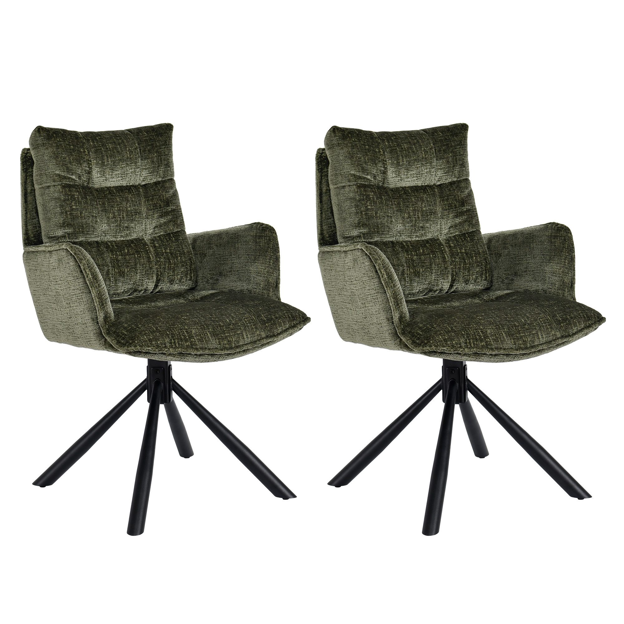 Duhome Esszimmerstuhl (8610A), 360° drehbar, Automatische Rückstellfunktion, Chenille-Stoff